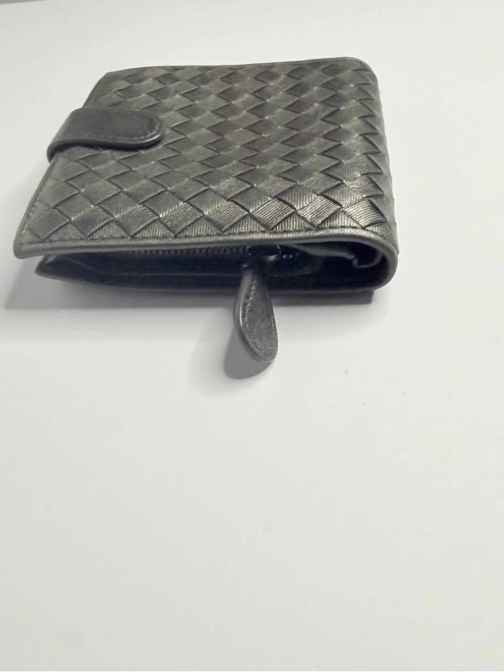 Bottega Veneta Metallic Gray Intrecciato Leather Wallet - Picture 4 of 7